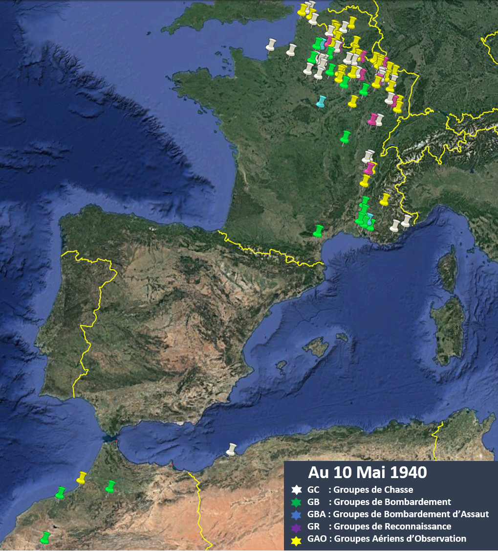 Location of French air units on May 10th 1940